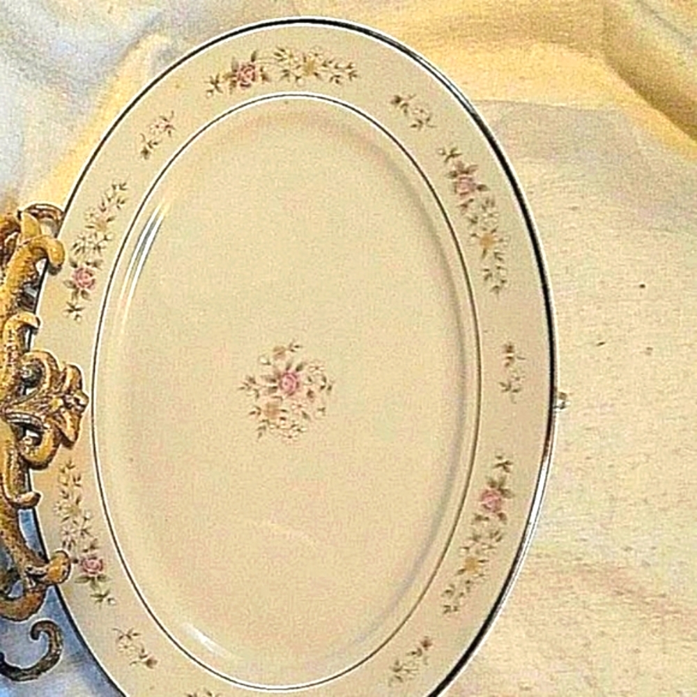 🔥Lenox Vtg. Platter Bouquet Collection Porcelain Imported Platter 14" X 10 - Picture 2 of 16